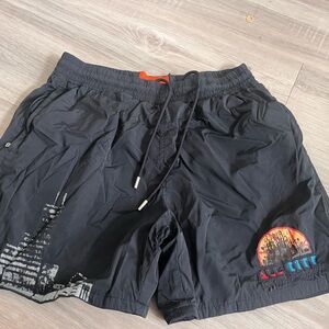 JUST DON ALL CITY Black Graphic designer Shorts